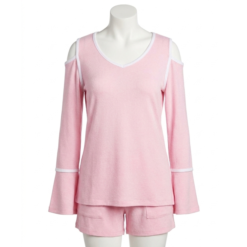 NEW FRENCH KYSS cold shoulder top in blush